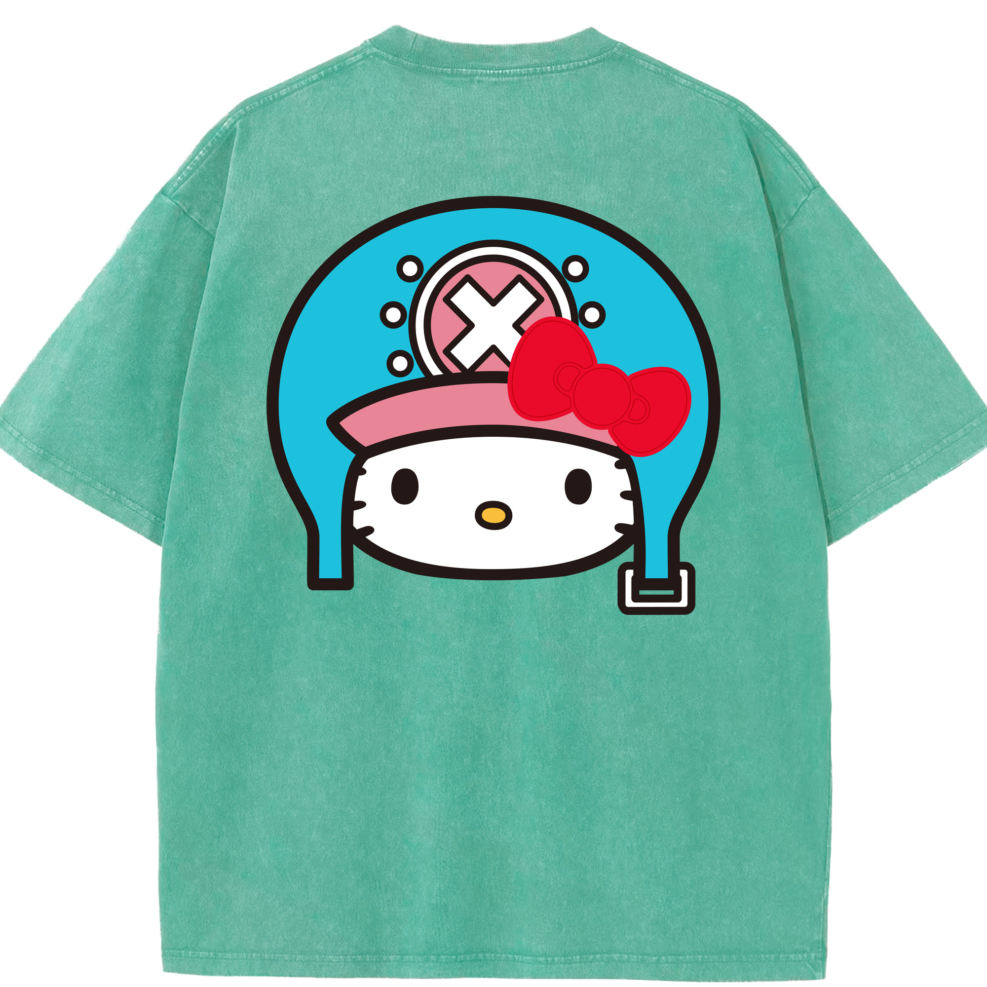 （画像用） Hello Kitty ハローキティ 綿100% ヴィンテージ風 半袖Tシャツ（背面プリント）
